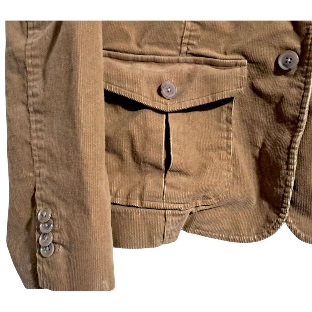 Y2K Lands End Corduroy Blazer Womens Size 12 Tan Jacket - Picture 8 of 13